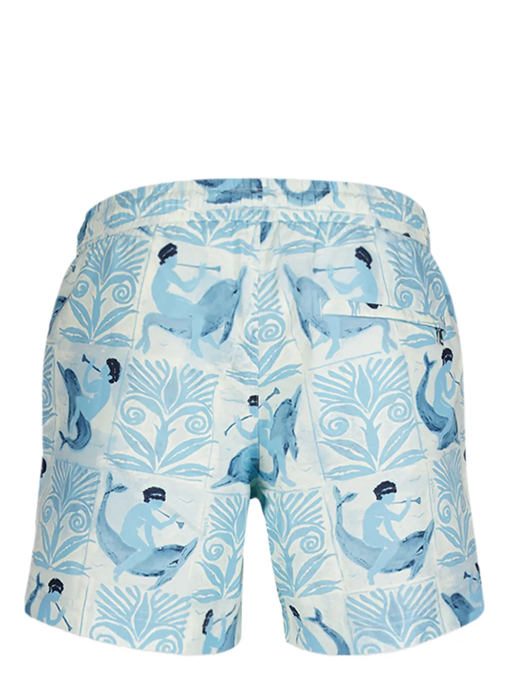 COMMAS tiled dolphin-print swim shorts - Beige