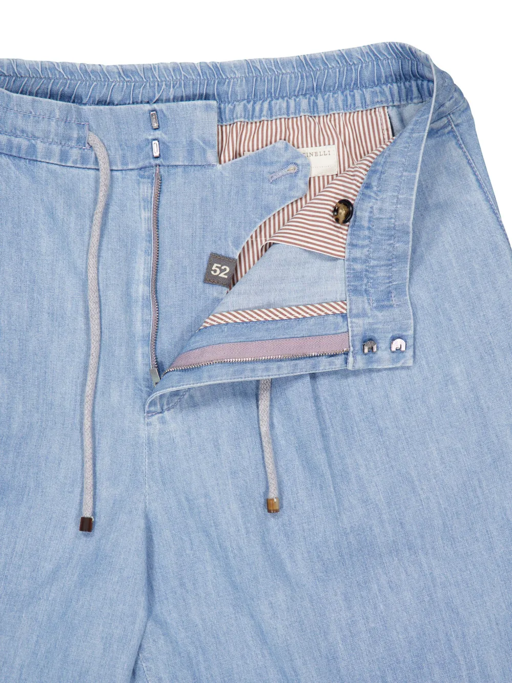 Brunello Cucinelli Straight geverfde katoenen broek Blauw