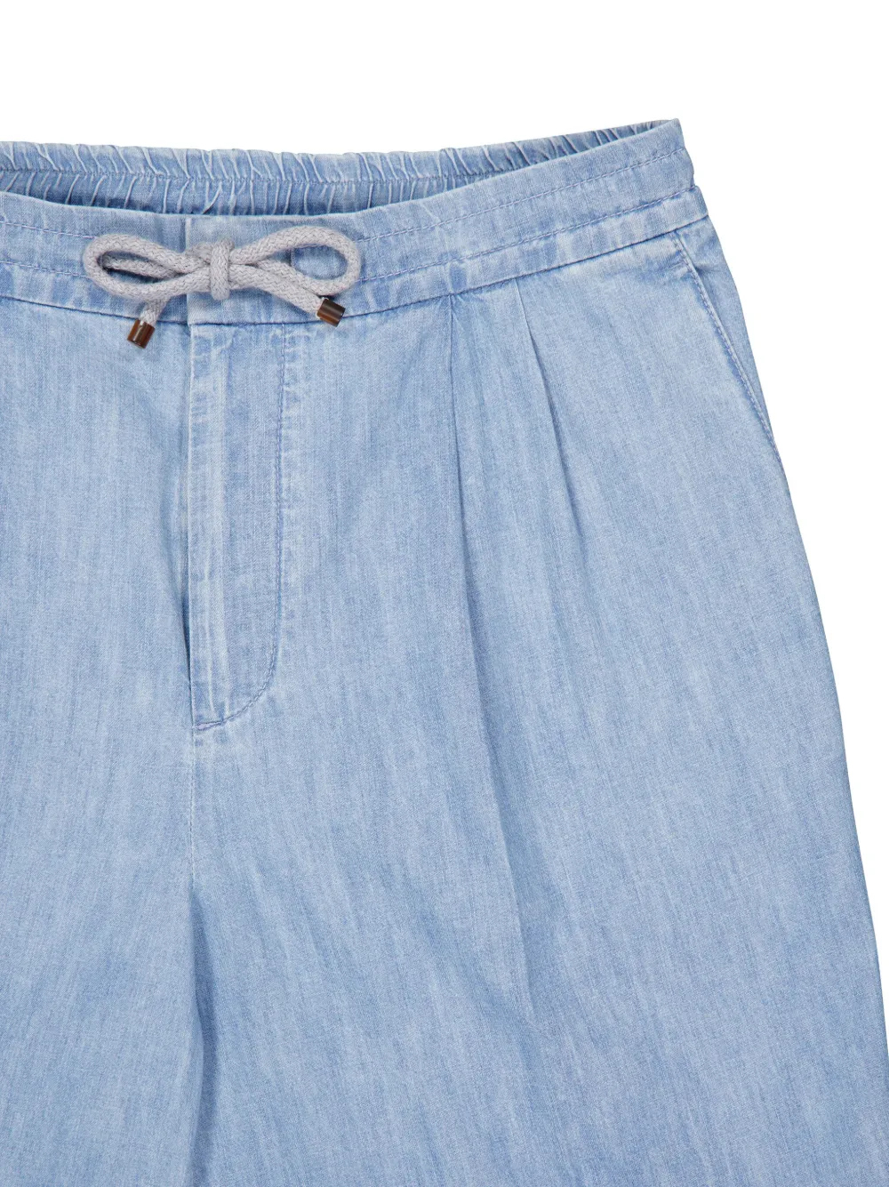 Brunello Cucinelli Straight geverfde katoenen broek Blauw