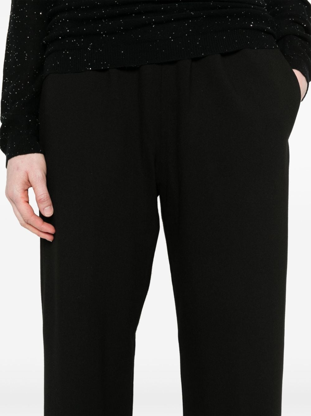 Shop Fabiana Filippi Elasticated-waist Tapered Trousers In Black