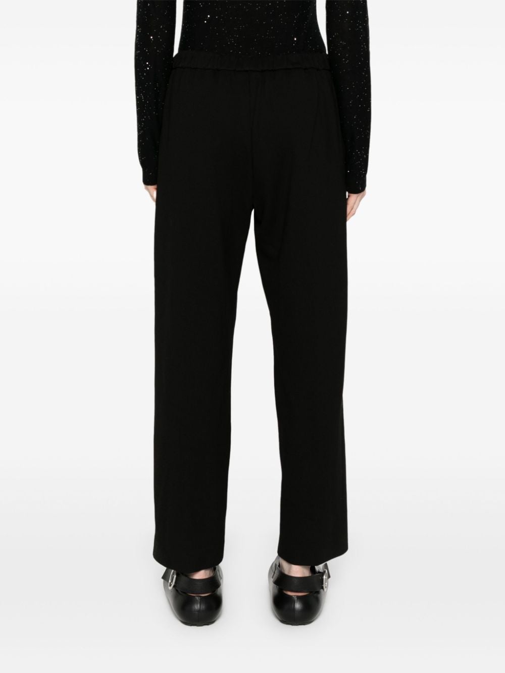 Shop Fabiana Filippi Elasticated-waist Tapered Trousers In Black