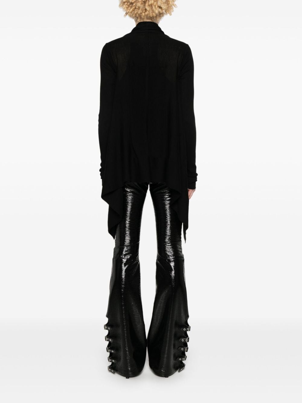 Shop Rick Owens Wrap Ribbed Cardigan In Black