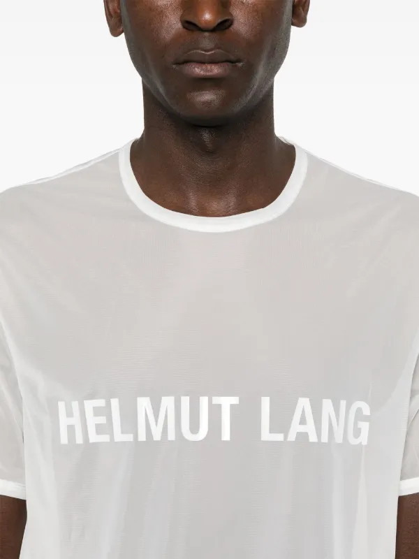 【関税込み】Helmut Lang ホワイト ロゴ刺繍 Tシャツ Helmut Lang logo-embroidered Cotton T-shirt | White | FARFETCH