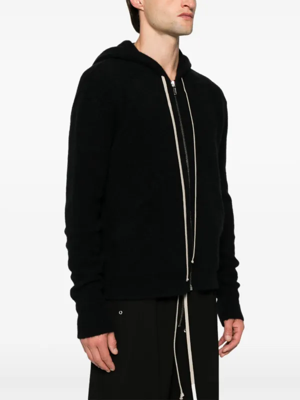 Rick Owens zip up Hooded Cardigan Black FARFETCH AU