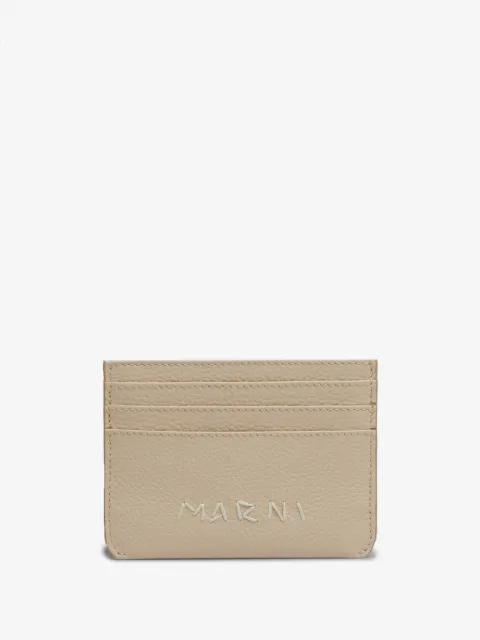 Marni embroidered logo leather card holder