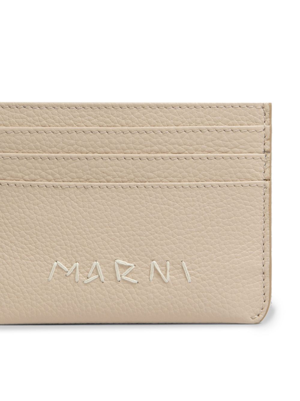 Cheap Marni embroidered logo leather card holder Women