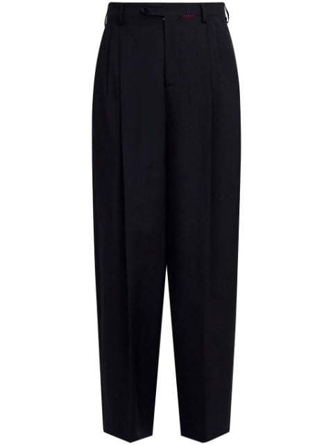 Marni logo-embroidered wool trousers 