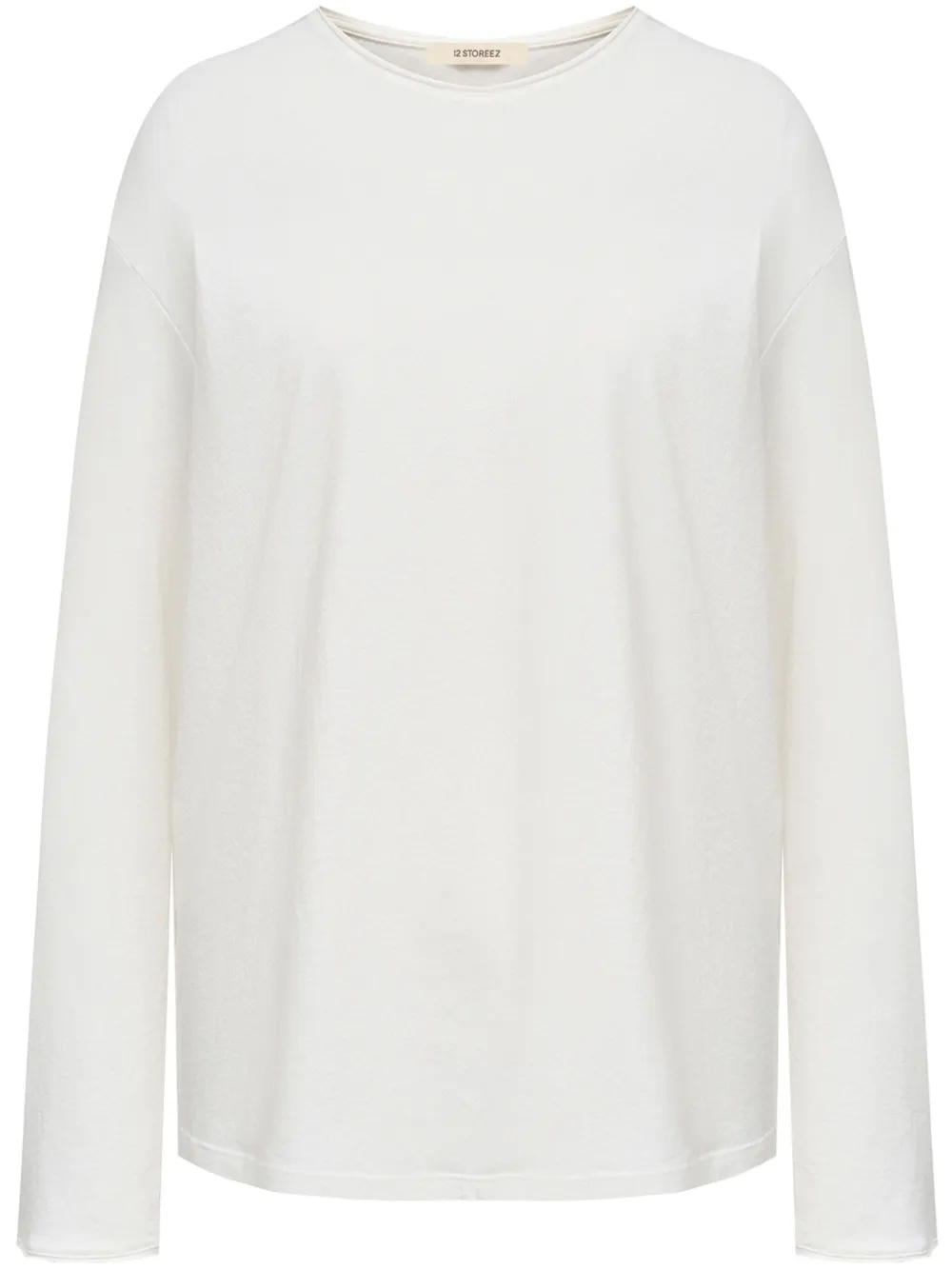 12 STOREEZ top con cuello redondo | blanco | Image 1