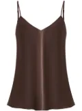 12 STOREEZ V-neck silk top - Brown