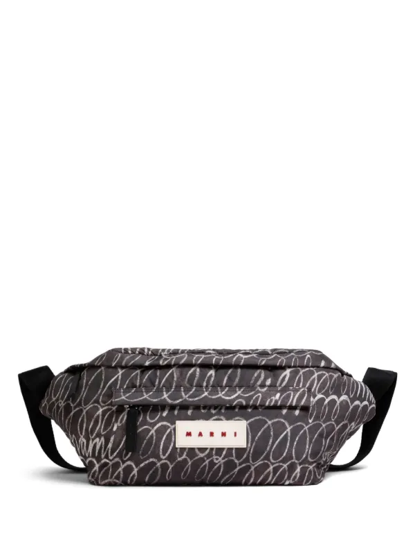 Black 2024 graphic belt bag