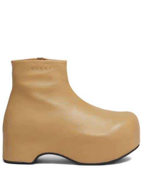 Marni logo-debossed leather boots 