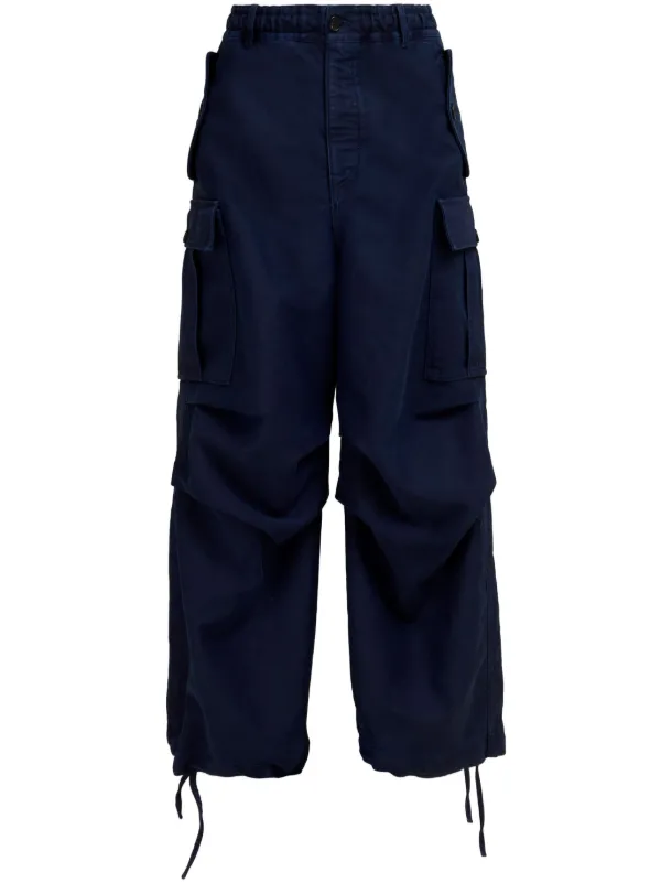 【関税込み】Marni レッド カットアウト コットン カーゴパンツ ☆関税込☆【MARNI】ワイドレッグ コットンカーゴパンツ (MARNI