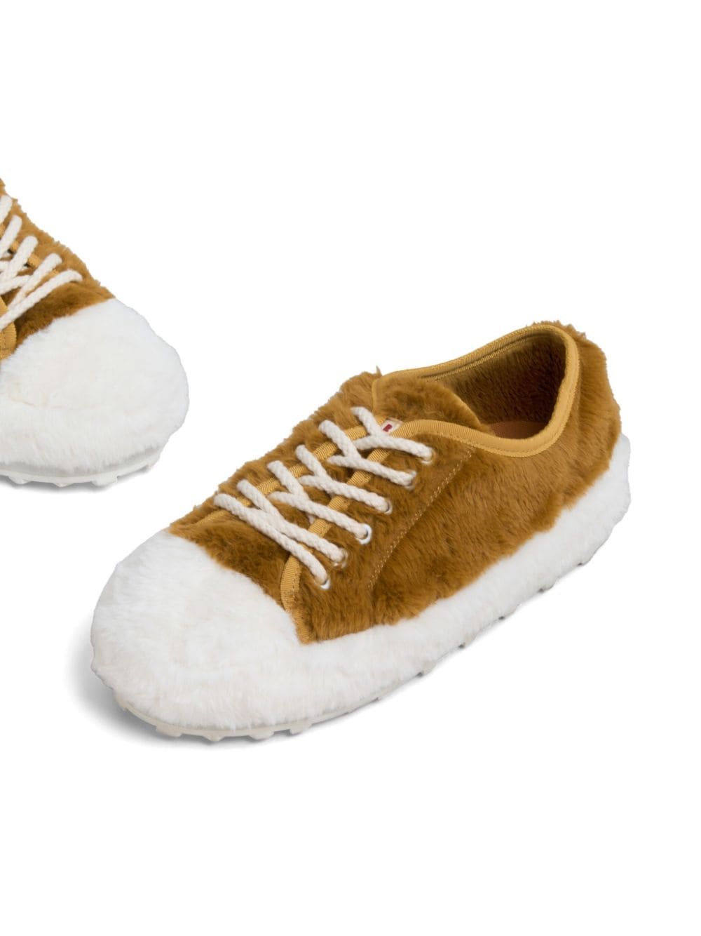 MARNI TWO-TONE FAUX-FUR SNEAKERS 