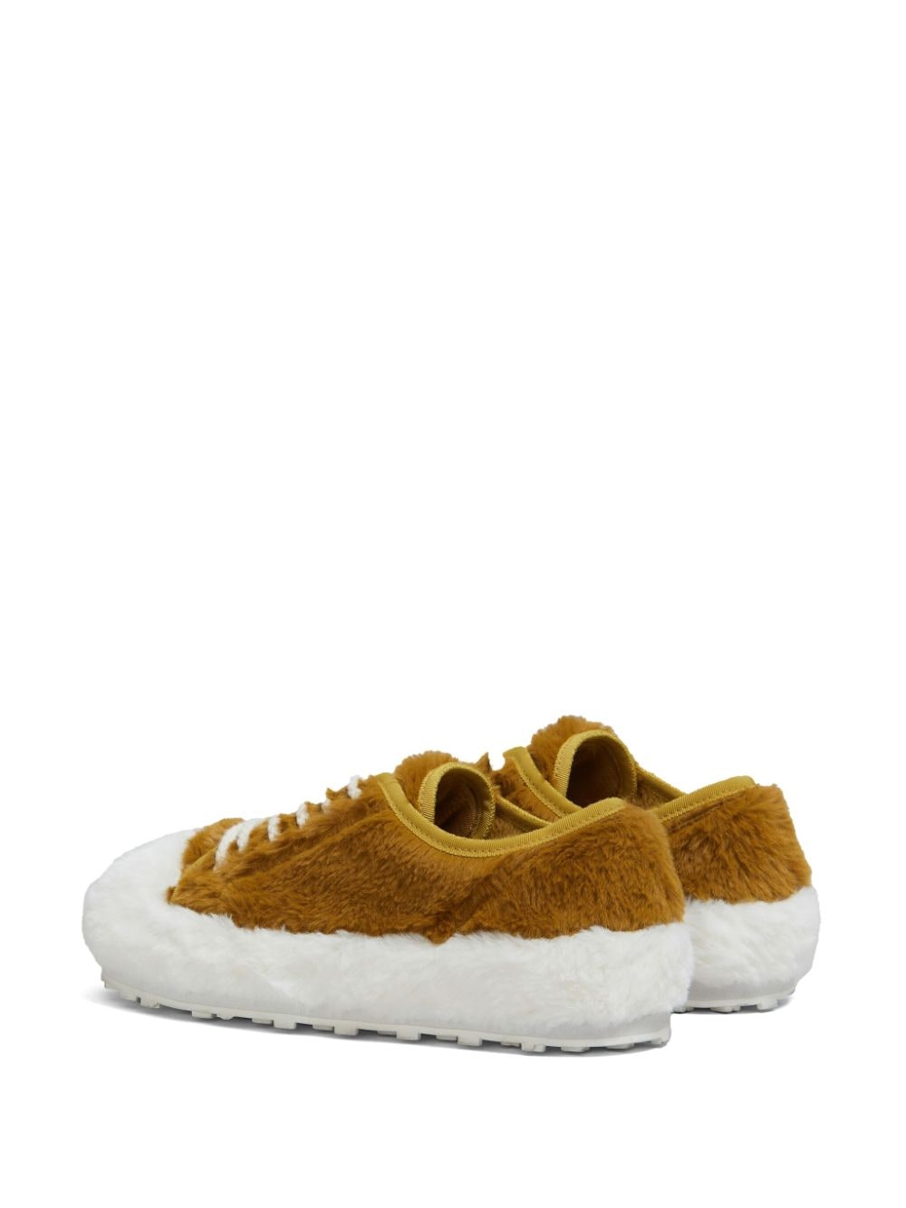 MARNI TWO-TONE FAUX-FUR SNEAKERS 