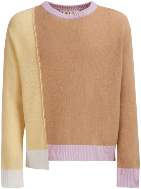 Marni colour-block cashmere jumper Men