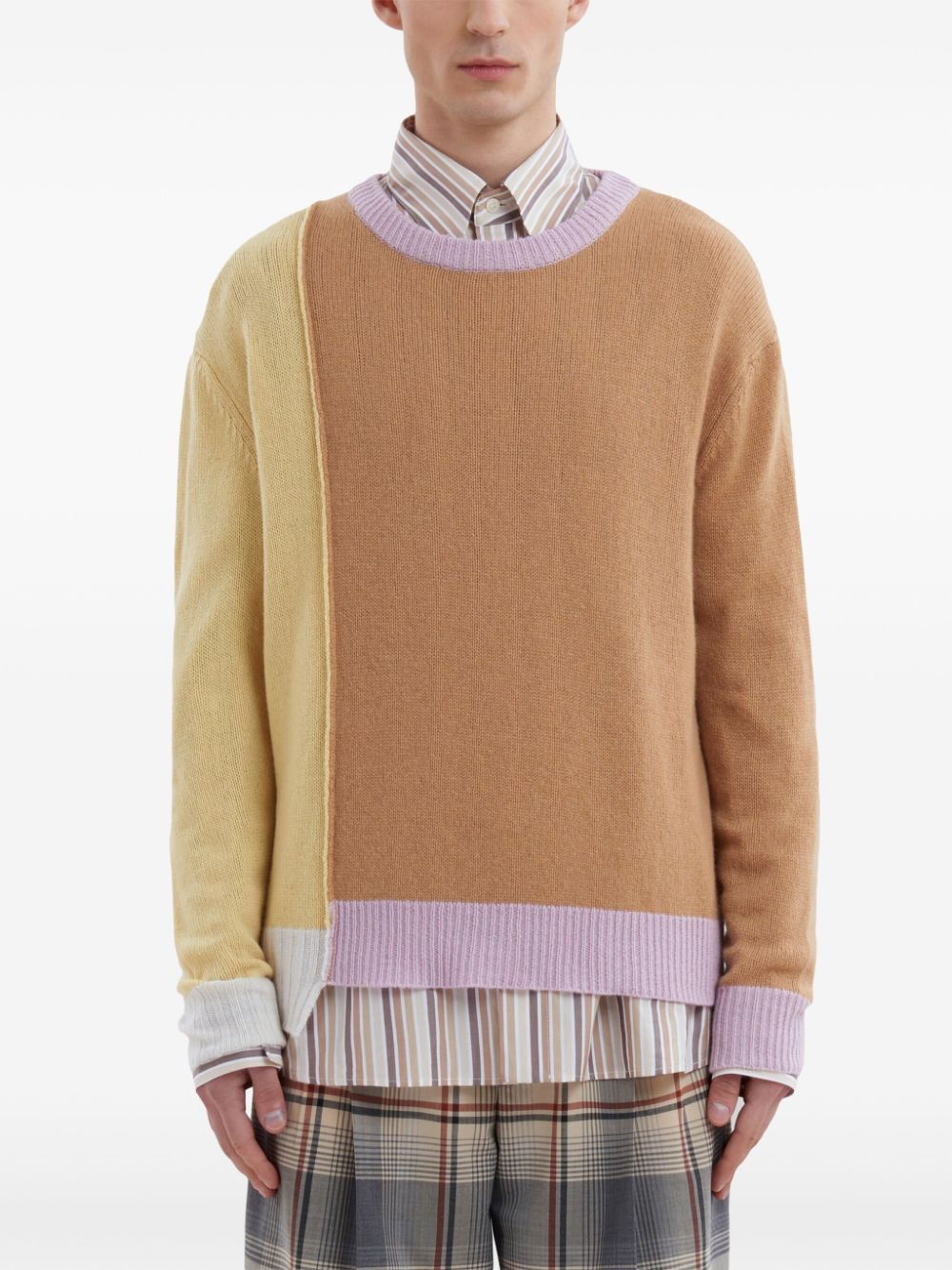 Marni colour-block cashmere jumper Men