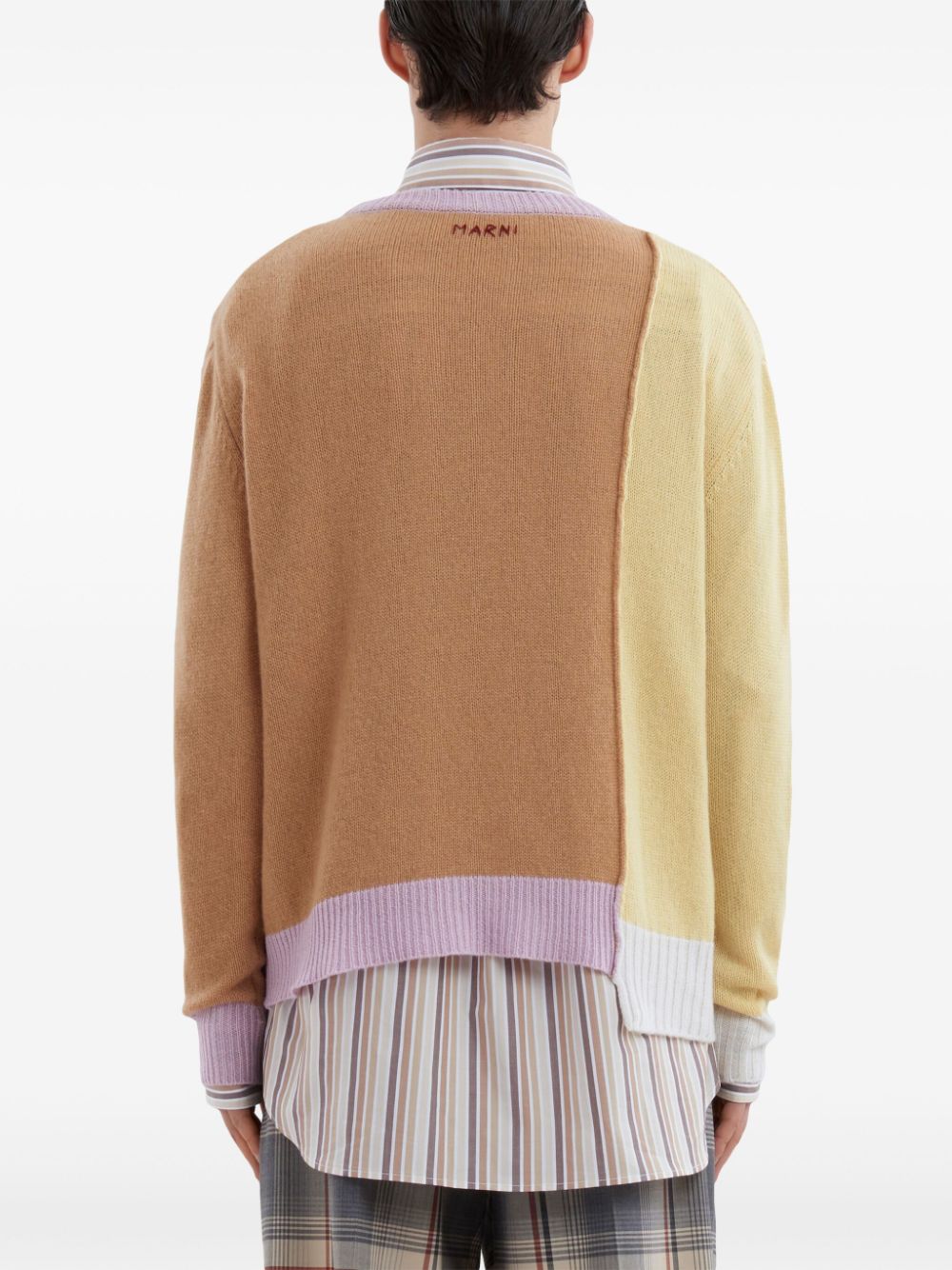 Marni colour-block cashmere jumper Men