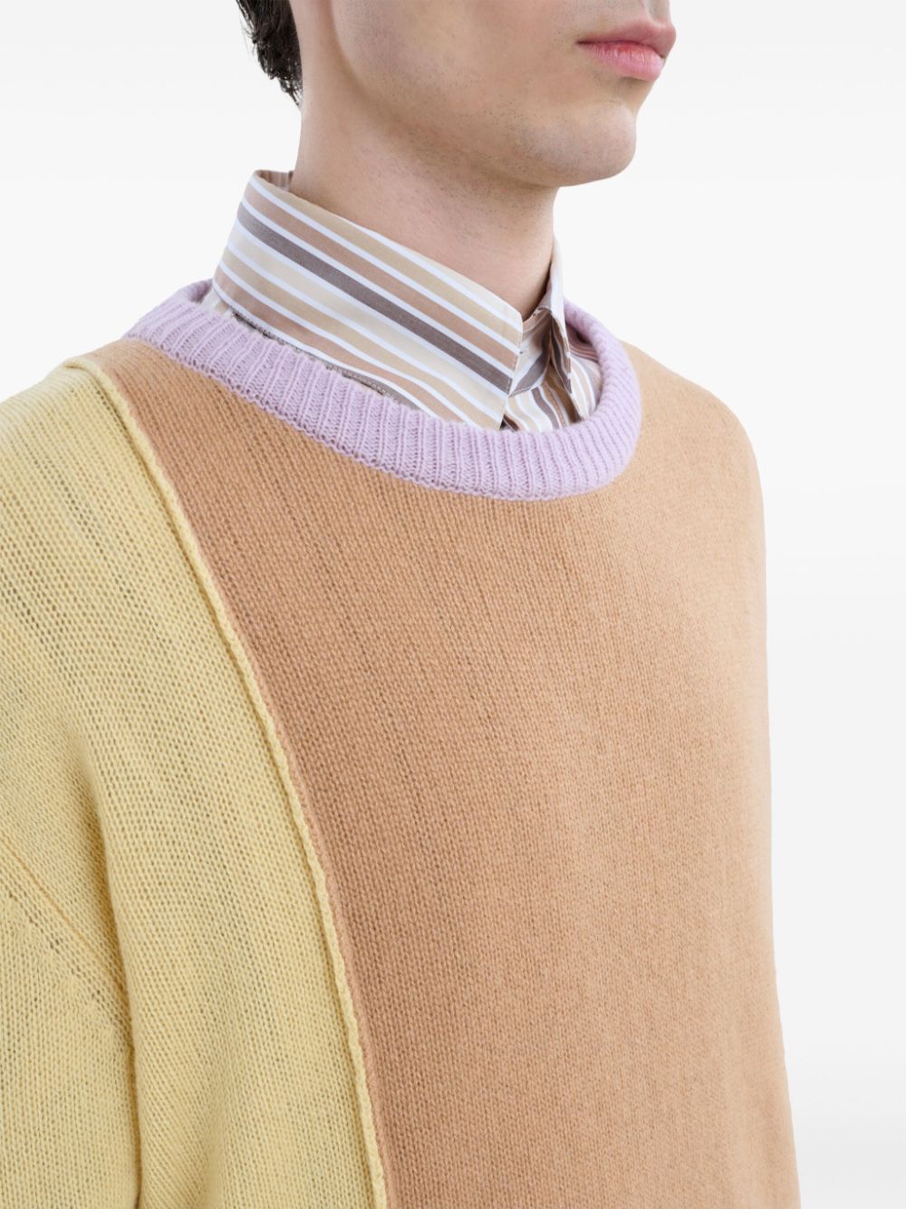 Marni colour-block cashmere jumper Men