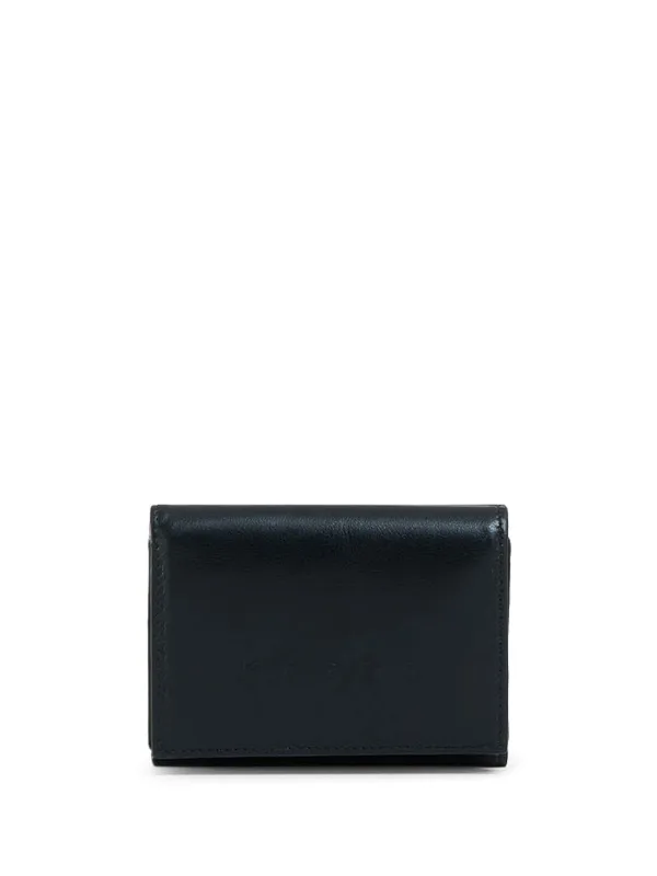 Marni Bi-fold Embossed Logo Leather Wallet in Black