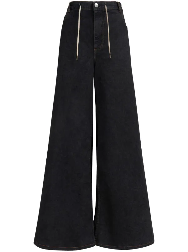 デニム・ジーパン MARNI Woman Jeans Black PAJD0591SYUSCX59 UNB99 Marni high-rise wide-leg Jeans | Black | FARFETCH