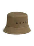 Marni logo-embroidered cotton bucket hat - Neutrals