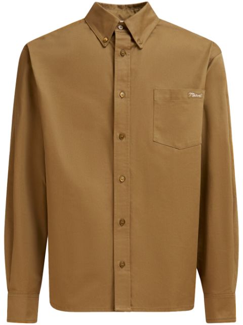 Marni logo-embroidered cotton shirt Men