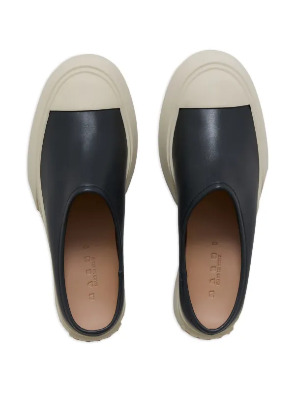 Marni メリージェーン レザースリッポン | ブラック | FARFETCH JP