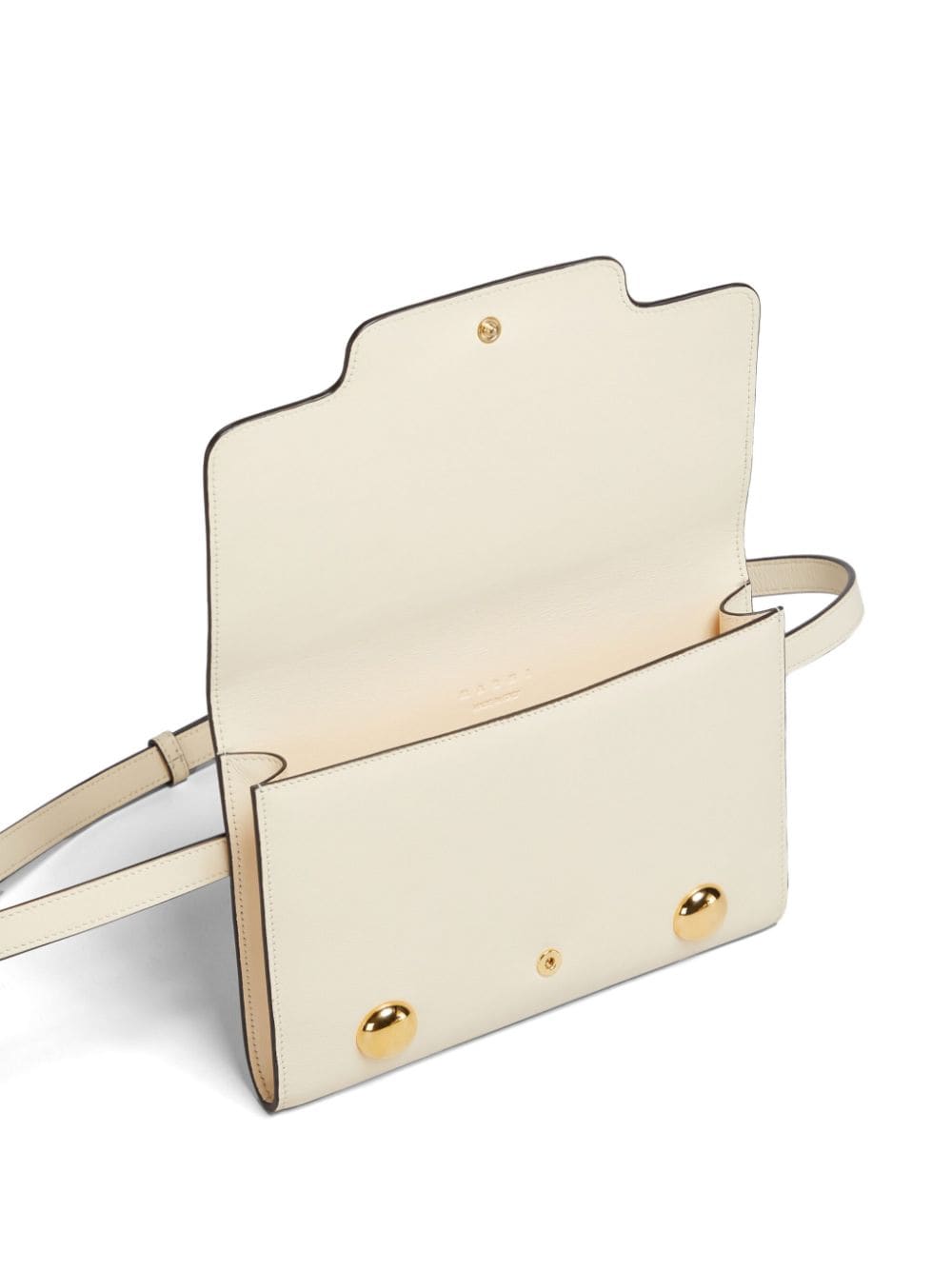 Shop Marni Trunkaroo Leather Belt Bag In Nude