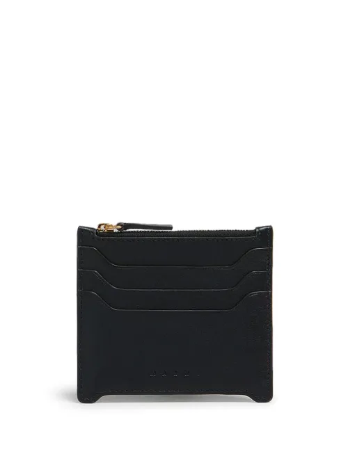 Petit porte-cartes en cuir à fermeture zippée - Marni - Modalova
