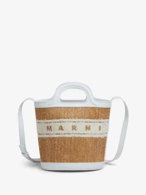 Marni small Tropicalia logo-embroidered bucket bag