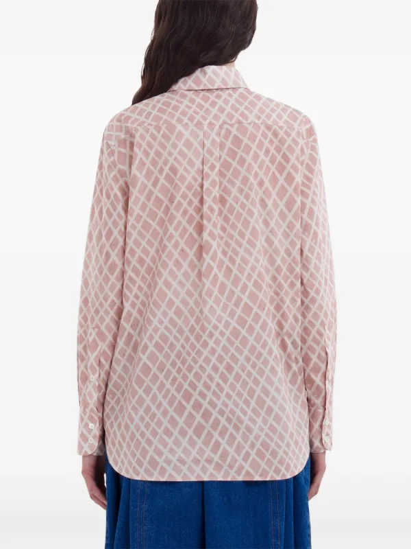 〓MARNI〓 SILK100% サーモンPINK チェーン総柄プリント シャツ