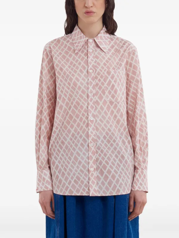 Marni Patterned long-sleeve Shirt | Pink | FARFETCH