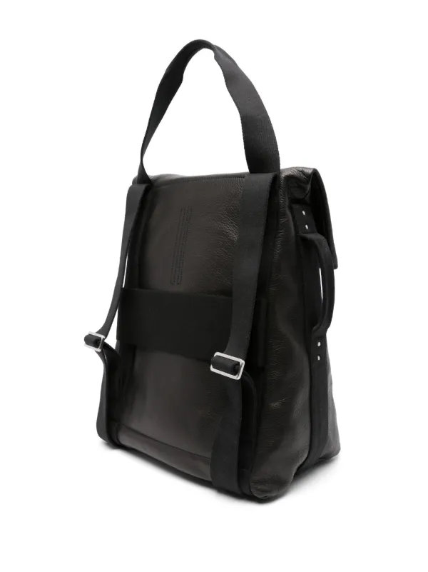 Rick Owens flap-detail Leather Cargo Backpack | Black | FARFETCH