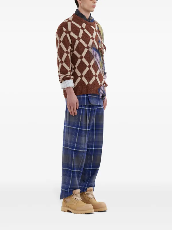 Marni distressed-effect colour-block Jumper | Brown | FARFETCH