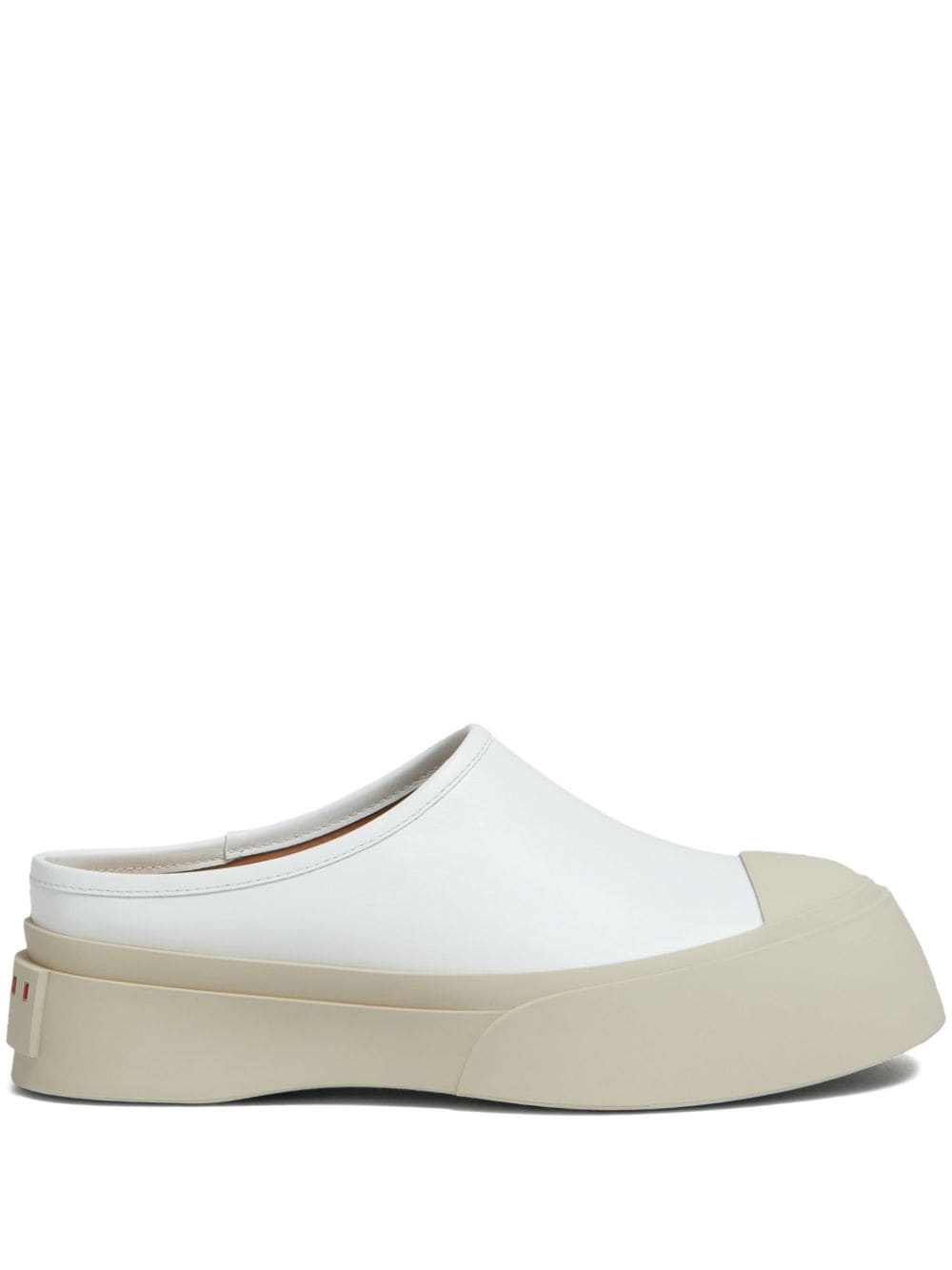 Marni Mary Jane Leather Mules In White