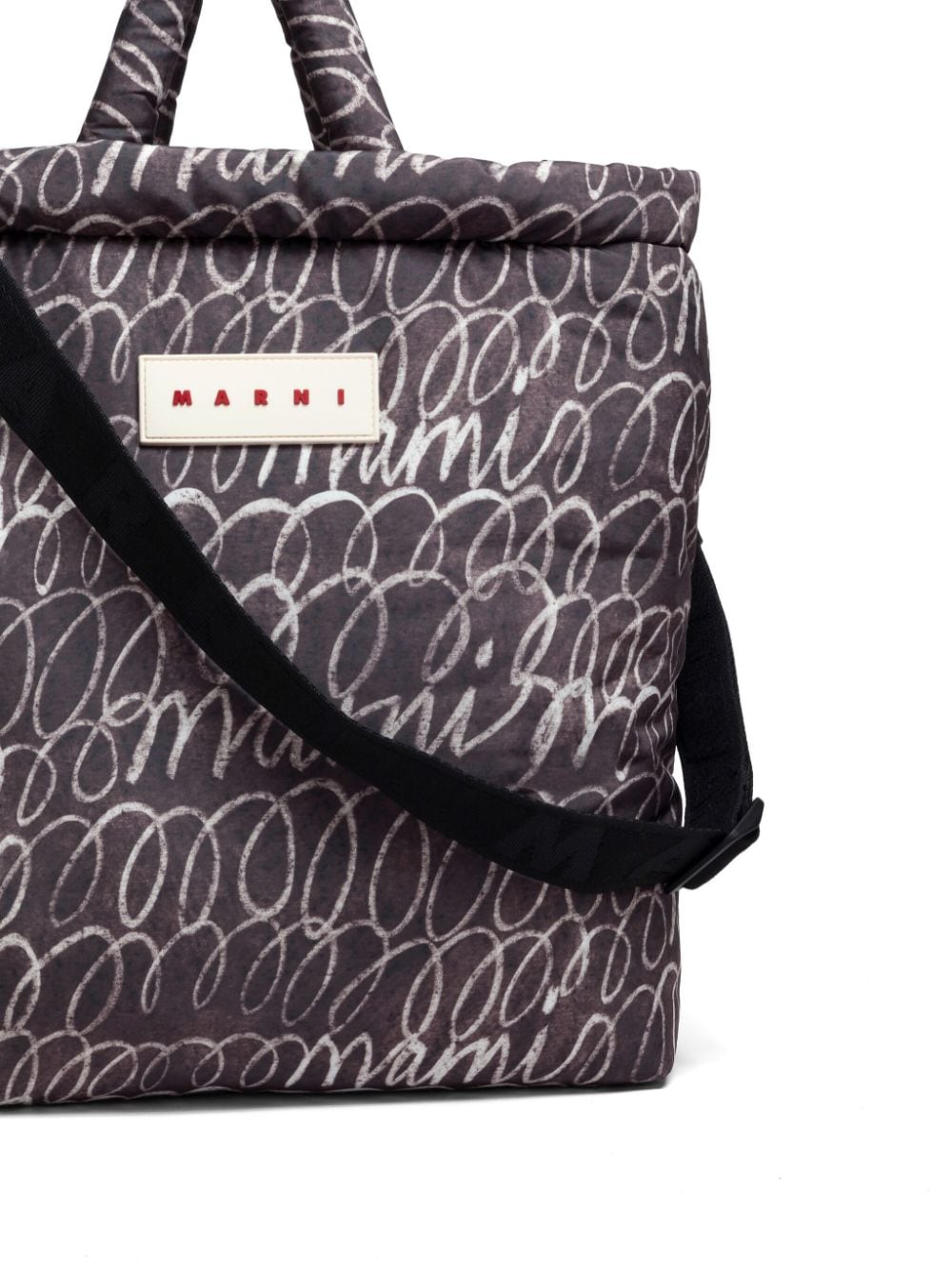 Shop Marni Logo-patch Tote Bag In Black