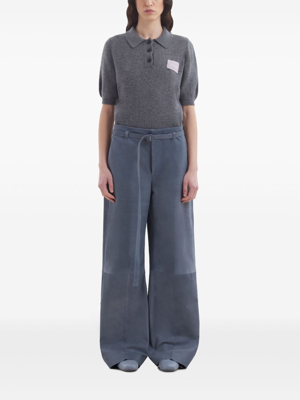 Marni belted calf-leather pants Women