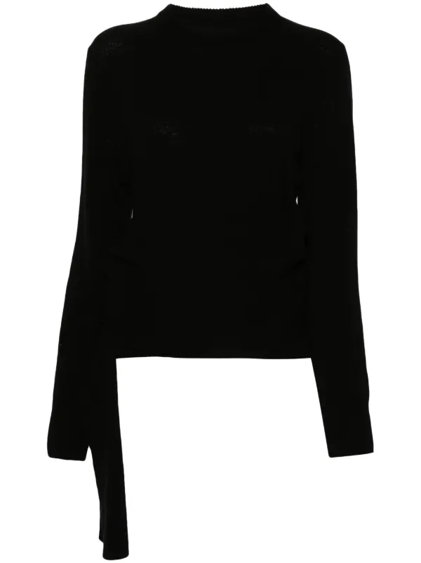 MM6 Maison Margiela Single-stitch Logo Sweater in Black
