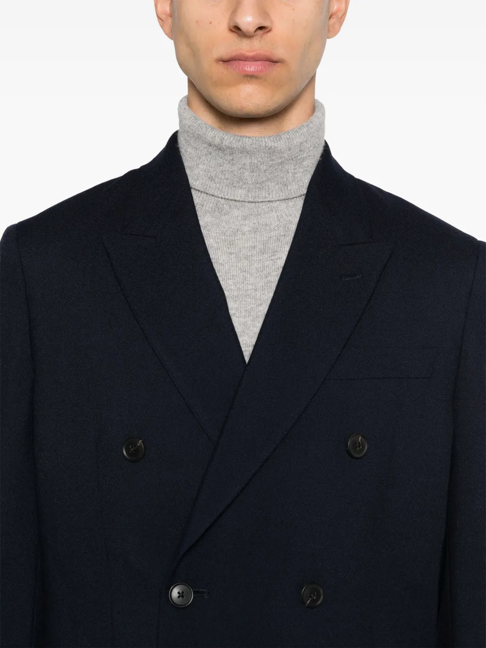 Paul Smith Blazer met dubbele rij knopen en gekerfde revers Blauw