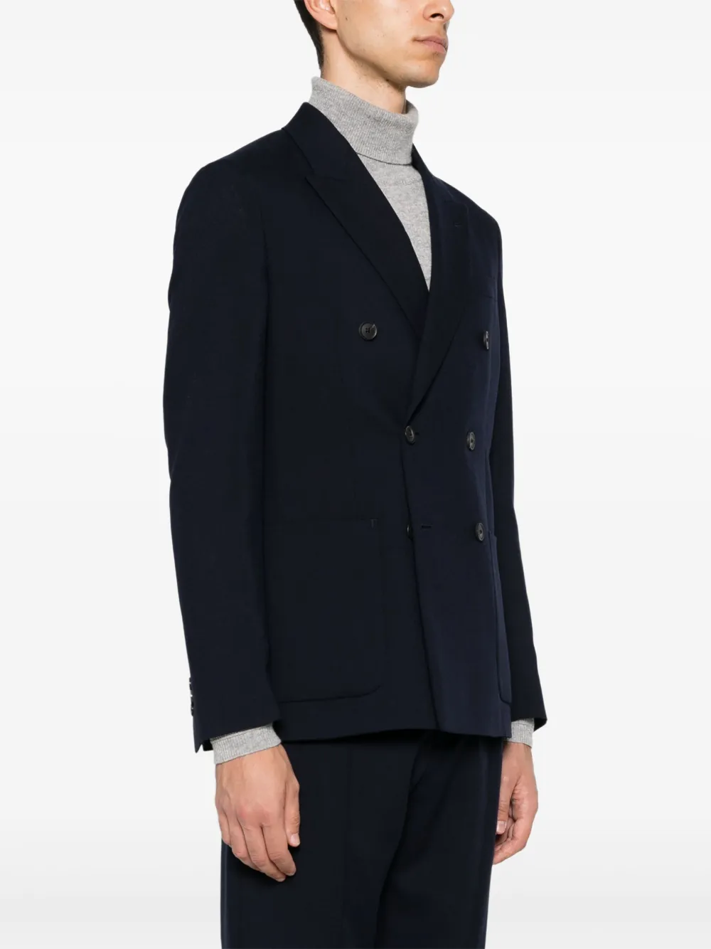 Paul Smith Blazer met dubbele rij knopen en gekerfde revers Blauw