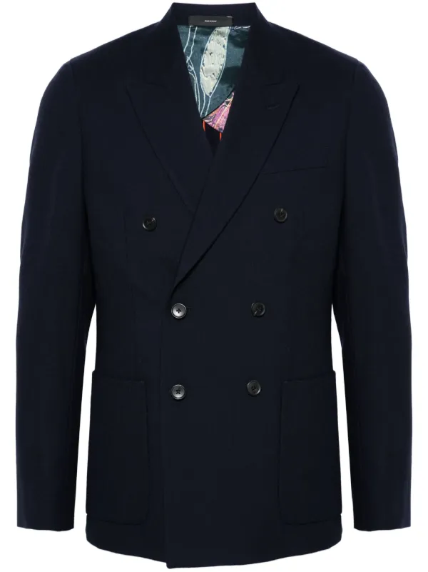 Paul Smith ノッチドラペル ダブルジャケット | ブルー | FARFETCH JP