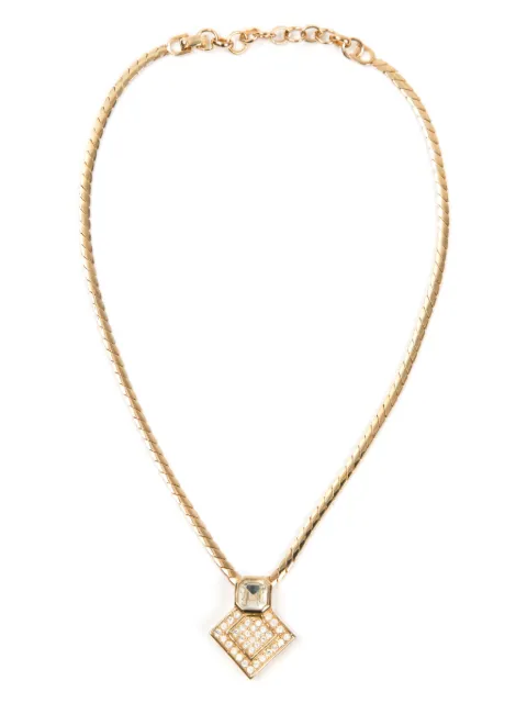 Christian Dior Pre-Owned 1980s rhinestone-embellished pendant necklace