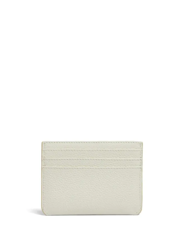 Marni logo-embroidered Leather Card Holder | White | FARFETCH
