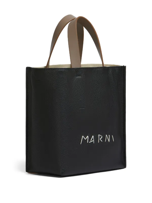 Marni Contrasting Tote Bag Black FARFETCH JO