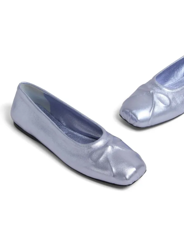 フラットシューズ Marni Little Bow ballerinas Marni Little Bow Metallic Ballerina Shoes | Blue | FARFETCH