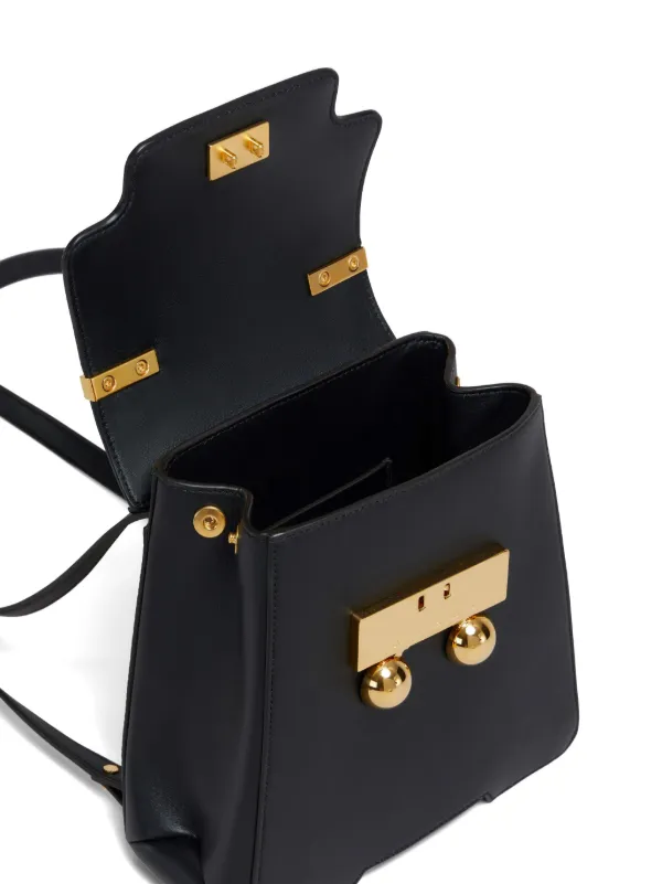 関税・送料込【MARNI】ソフトレザー Trunkarooバケットバッグ Marni Trunkaroo レザーバックパック | ブラック | FARFETCH JP