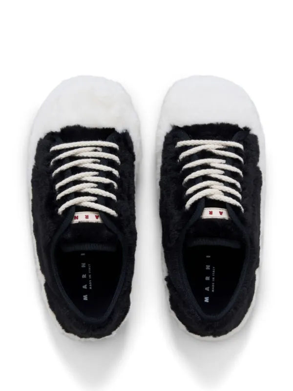 【関税＆送料込み】Marni Laced Up Sneakers Marni Teddy lace-up Sneakers | Black | FARFETCH
