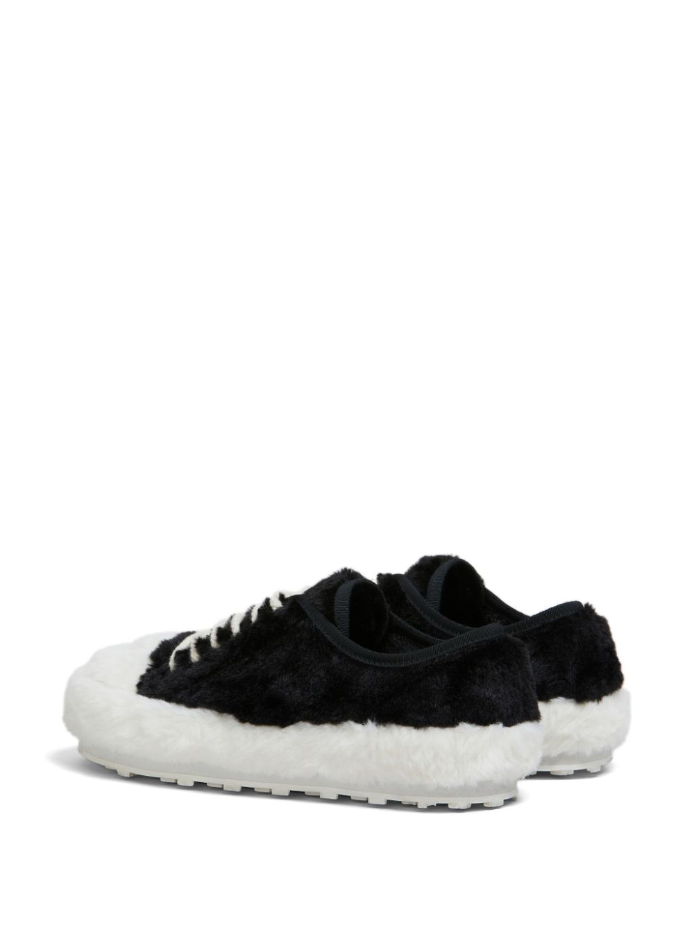 Shop Marni Teddy Lace-up Sneakers In Black