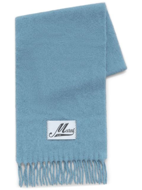 Affordable Marni logo-patch alpaca wool-blend scarf Women