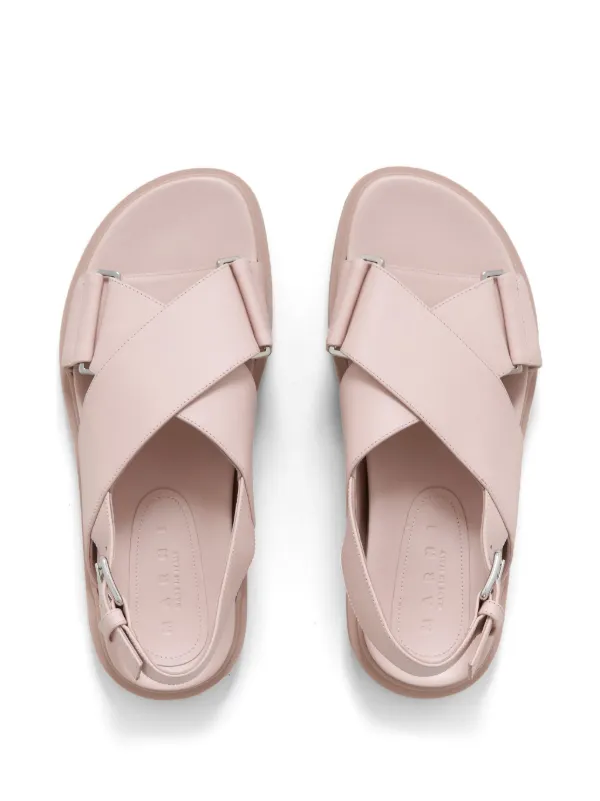 【MARNI】関税込☆ピンク フスベット サンダル Marni フスベット レザーサンダル | ピンク | FARFETCH JP